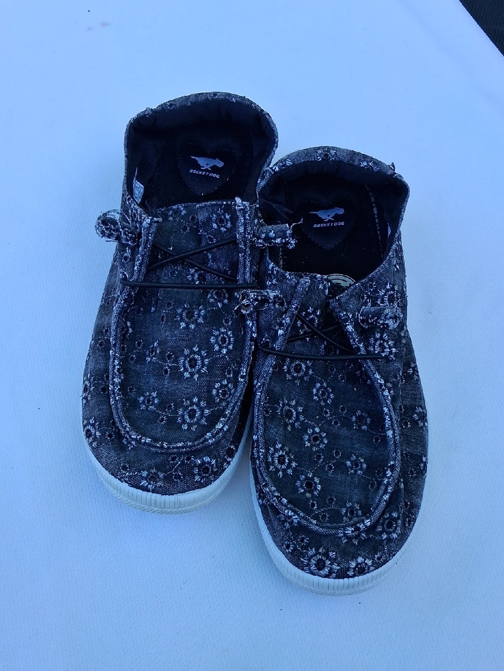 Rocket Dog Black Floral Slip-On Sneakers